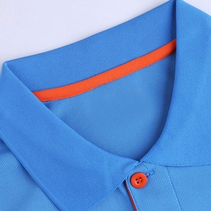 Polo à manches courtes bleu pour homme, couleur unie, décontracté, tricoté en piqué, boutonné, coupe classique - Product Image 3