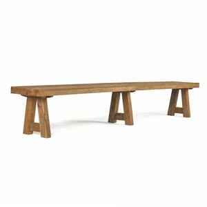 Banc en teck massif naturel, résistant à l'eau, design moderne et minimaliste, mobilier robuste et durable pour l'extérieur - Product Image 1