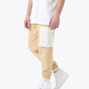 NOEN SPORTS Joggers en coton bordeaux pour homme, taille élastique, poches latérales, décontractés, pour l'automne, poids moyen, écologiques, teinture unie - Product Image 4