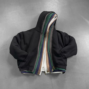 Sudadera con capucha y cremallera completa, de corte holgado, estilo streetwear, 100% algodón, 400 g/m², con logotipo personalizado, para marcas de ropa. - Product Image 1