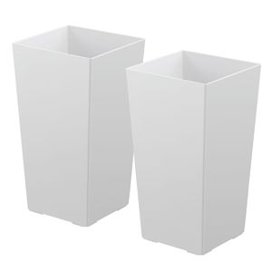 Ensemble de 2 pots de fleurs modernes en plastique de 22 pouces de hauteur pour plantes d'intérieur/extérieur, pour véranda avant, plantes d'intérieur/extérieur - Product Image 1