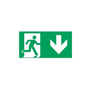 Panneau de sortie de secours avec flèche vers la droite - PVC luminescent 220*120 mm - Product Image 1