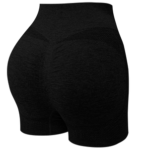 OEM Service Women's Booty Shorts <b>Black</b> Color Breathable Quick Dry Eco-Friendly Elastic Waist Training Jogging Gym Workout Shorts - Product Image 2