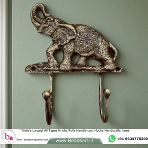 Vintage Elephant Wall Mounted Cast <b>Iron</b> Coat Hooks with 2 Hooks Eco-Friendly Antique Design for Clothing Storage - Product Image 3
