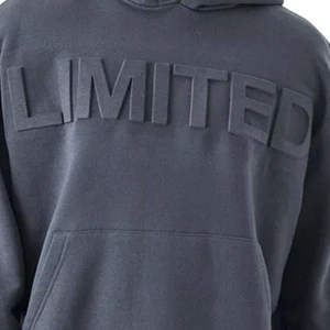 เสื้อฮู้ดดี้โอเวอร์ไซส์ผู้ชาย สีพื้น ผ้าฝ้ายฟอก เฟรนช์เทอร์รี่ สวมใส่สบาย มีกระเป๋าโลโก้ด้านหน้า เหมาะสำหรับใส่ในฤดูใบไม้ร่วง - Product Image 3