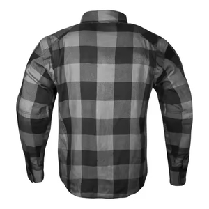 Men's Long Sleeve Plaid Flannel <b>Shirt</b> With Kevlar Protection Motorcycle Riding Wear Full Sleeve Windproof All Seasons - Product Image 4