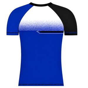 Camiseta Deportiva Raglán Azul Rey y Negra de Manga Corta con Cuello Redondo, Transpirable, para Entrenamiento Atlético, Uniforme de Equipo, Jersey de Alto Rendimiento - Product Image 2