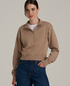 Sweat-shirts d'hiver pour femmes de haute qualité, taille XL, 100% coton molletonné respirant, col zippé, style streetwear, haut de gamme, respectueux de l'environnement - Product Image 1
