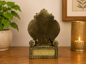 Brass Ganesh Singhasan <b>Statue</b> <b>Religious</b> Home Decor Artifact for Temple Spiritual Gift - Product Image 4