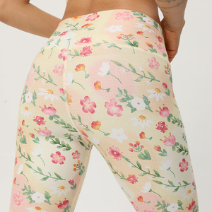 <b>Women's</b> Floral Print Elastic Waist Ankle-Length Gym Pants Custom Logo Fitness <b>Leggings</b> Yoga Pants Four-Way Stretch Breathable - Product Image 6
