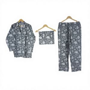 Pyjama Floral pur coton PJ ensemble vêtements de nuit doux coton nuit costume cadeau pour sa demoiselle d'honneur pyjama ensemble Loungwear cadeau de noël - Product Image 1