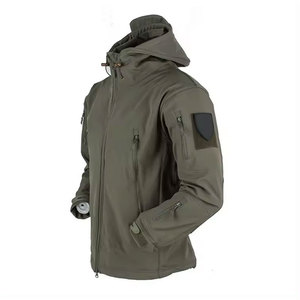 Veste en polaire noire pour homme avec surpiqûres orange, col montant, coupe-vent, vêtement décontracté pour l'extérieur, coupe régulière, matière polyester - Product Image 5