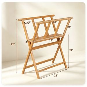 Espositore per Stampe su Tela in Bambù Naturale Resistente, Capacità 22 libbre, Organizzatore 34"x19" per Opere d'Arte e Cucina - Product Image 4