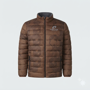 Direct Factory Made Men's Hooded <b>Waterproof</b> Puffer <b>Jacket</b> Fashion Full Zipper Custom Logo Front Outdoor Casual Style Solid - Product Image 1