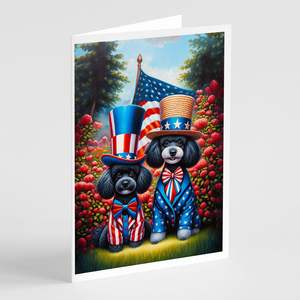 All American Poodle Whimsical A7 Greeting Cards Pack of 8 Blank Note Cards with <b>Envelopes</b> Size <b>5x7</b> - Product Image 1