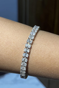 Premium Diamond Look Lab Grown Diamond <b>Bracelet</b> Featuring Perfectly Aligned Round Stones In 925 Sterling Silver - Product Image 2