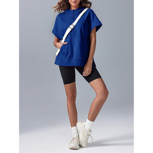 Custom Womens Oversized Half <b>Zip</b> Eco-Friendly 100% Cotton Lightweight Full Sleeve <b>Hoodie</b> Sweatshirt <b>Pockets</b> Casual Plus Size - Product Image 5