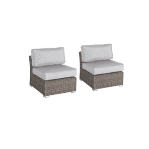 Ensemble de meubles de patio modulaires en rotin, 4 pièces, entièrement assemblé, avec coussins confortables - Product Image 5