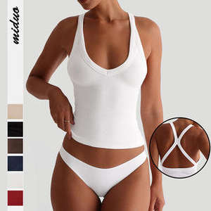 เสื้อกล้ามผู้หญิงคุณภาพสูงไร้ตะเข็บ ยืดหยุ่นได้ดี สวมใส่สบาย เหมาะสำหรับใส่เป็นชั้นใน  ผู้จัดจำหน่ายขายส่ง - Product Image 3