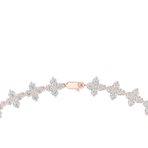 Collier de luxe en or rose avec fleur en diamant cultivé en laboratoire |   Bijoux floraux modernes pour femmes - Product Image 4