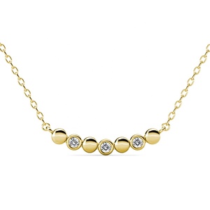 Pequeño círculo redondo barra colgante collar minimalista adornado con cristales de Swarovski Daisini plata 925 joyería de mujer - Product Image 4