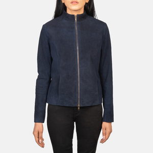 Vestes en cuir pour femmes, couleur claire, vêtements d'extérieur tendance, sur mesure, en cuir de vache véritable, veste en cuir pour femmes, couleur noire, fermeture éclair. - Product Image 1