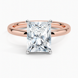 Anillo de Compromiso con Moissanita de Corte Radiante de 2 Quilates, Anillo de Novia Solitario - Product Image 5