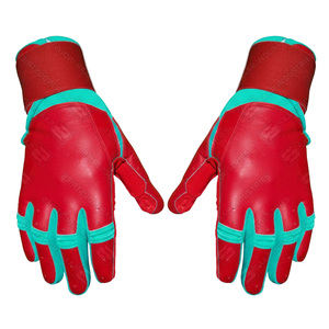 Guantes de Bateo de Béisbol de Cuero SAAR INDUSTRIES, Negros, Blancos y Naranjas, Ambidiestros, Cierre de Gancho y Bucle, Soporte de Muñeca Duradero, Alta Resistencia - Product Image 4