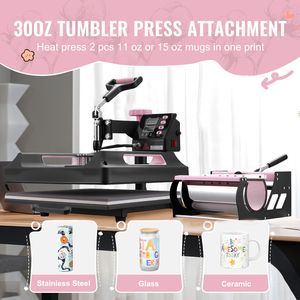 Pressa Termica Digitale 8 in 1 da 15 x 15 Pollici, Pressa per Tumbler da 30 oz, Girevole a 360 Gradi per T-Shirt - Product Image 3