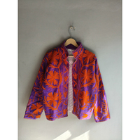 Blazer Beludru Bernapas Bordir Tangan Wanita Kerah Kancing Pola Bunga Lengan Panjang Gaya Bohemian Musim Gugur HADIAH UNTUK DIA