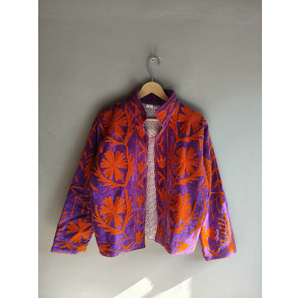 Hand Embroidered Breathable Velvet Blazer <b>Women</b> Button up Collar Floral Pattern Full Sleeve Autumn Bohemian Style <b>Coat</b> GIFT HER - Product Image 1