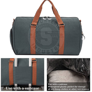 Custom Logo Luxury Vintage PU High Quality Customizable Gym Fitness Duffel <b>Bag</b> Men Women Weekender Travel Sports - Product Image 4