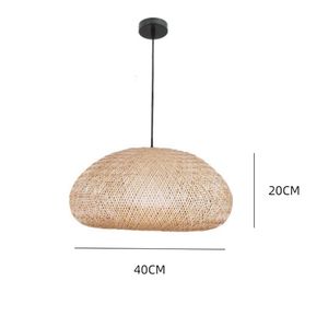 Lámpara Colgante de Bambú Natural Tejida en Forma de Domo para Decoración de Techo del Hogar, Iluminación Interior y Diseño de Interiores - Product Image 1