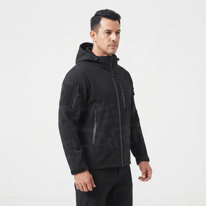 Chaqueta Softshell para Hombre, Forrada de Polar, Resistente al Agua, con Capucha, para Invierno, Trabajo al Aire Libre, Senderismo, con Bolsillos - Product Image 3