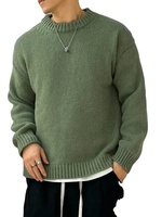 Pull-over décontracté pour homme en tricot uni respirant à manches longues et col rond, mode automne-hiver, chaud, avec logo BD sur le devant