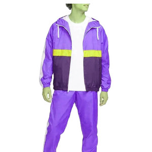 Ensemble de survêtement personnalisé pour homme, veste coupe-vent légère imperméable à capuche et pantalon assorti, vêtements de sport d'extérieur - Product Image 4