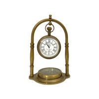 Horloge de bureau en laiton de style Art déco antique - Fonctionne à piles, silencieuse, sans tic-tac WGHC191/2