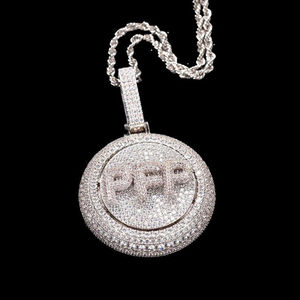 Colgante con Letra H, Chapado en Oro de 18K, Acero Inoxidable, Microincrustaciones de Moissanita, Certificado IGI, Estilo Hip Hop, Joyería Unisex para Regalo - Product Image 2