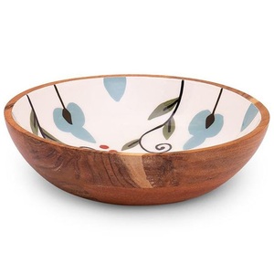 Nouvel Arrivage : Bol de Service en Bois d'Acacia avec Finition Émaillée, Décoratif, Sûr pour les Aliments, pour Fruits, Salades et Collations, Naturel, Élégant et Rustique - Product Image 3