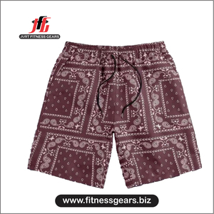 Short de bain pour homme en Spandex/Coton, à logo frontal uni, taille mi-haute, séchage rapide, 220g, avec cordon de serrage, pour la plage et les loisirs - Product Image 1