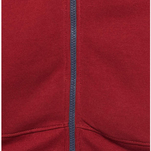 Sweat-shirt à capuche zippé rouge pour homme, coupe classique, couleur unie, en molleton bouclette, décontracté, pour l'automne - Product Image 5