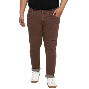 กางเกงยีนส์ทรงตรงไซส์ใหญ่สำหรับผู้ชายรุ่นใหม่ OEM สีสันตามสั่ง สไตล์ไฮสตรีท เป็นมิตรกับสิ่งแวดล้อม กันน้ำ ระบายอากาศได้ดี พร้อมปรับแต่งตามความต้องการ - Product Image 1