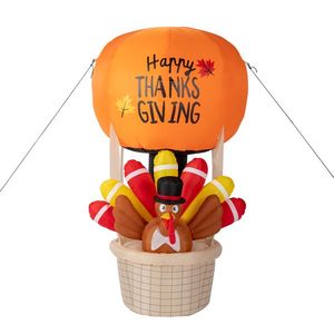 6ft 15W 5 LED Lights Turkey Hot Air Balloon Inflatable Outdoor Holiday Yard Decorations Garden Turkey Decoration - Product Image 1