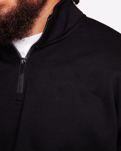 Wholesale OEM Service Customized Designed Logo <b>Men's</b> Winter Quarter Zipper Solid <b>Plain</b> Dyed Oversized Fleece <b>Sweatshirts</b> - Product Image 4
