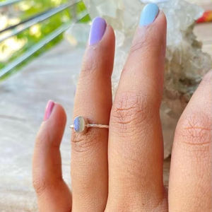 แหวนพลอยมูนสโตนธรรมชาติสำหรับผู้หญิงแหวนชั้นดีทำจากเงินสเตอร์ลิง925สำหรับงานแต่งงานวันเกิดครบรอบปาร์ตี้ของขวัญสำหรับผู้หญิง - Product Image 1