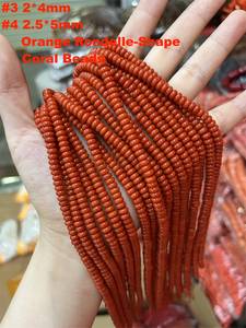ลูกปัดสีแดง ชมพู ส้ม ปะการัง ทรงหลอด ทรงข้าวสาร ทรงรอนเดลล์ อัญมณีเม็ดกลม ลูกปัดเว้นวรรค สำหรับทำสร้อยข้อมือ สร้อยคอ DIY เครื่องประดับ - Product Image 5