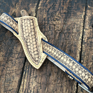 Couteau de cowboy américain en gros, style western, en acier Damas gravé, couteau de camping ultra-affûté, vente chaude OEM AR KNIVES - Product Image 5