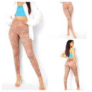 Leggings de entrenamiento con estampado único, de secado instantáneo, diseño limpio para la parte superior e intermedia de la pierna, para mujer, talla grande, con estampado de equipo deportivo. - Product Image 6