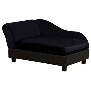 Divano letto moderno di lusso per animali domestici per cani di piccola taglia 3 \ "cuscino in schiuma con custodia nascosta di colore nero - Product Image 1