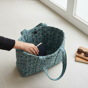 Sac fourre-tout de luxe écologique en toile de coton matelassée pour le week-end, vente en gros, imprimé au bloc de Jaipur, OEM, marque privée, réutilisable pour les courses - Product Image 4